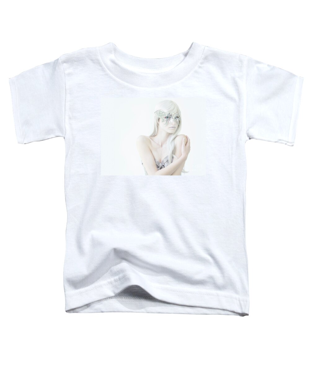 Woman Toddler T-Shirt featuring the photograph Masquerade in White by Diane Diederich