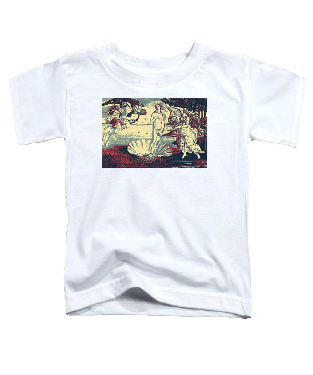 ‘masterpieces Revisited’ Collection By Serge Averbukh Toddler T-Shirt featuring the digital art Masterpieces Revisited - The Birth of Venus by Sandro Botticelli by Serge Averbukh