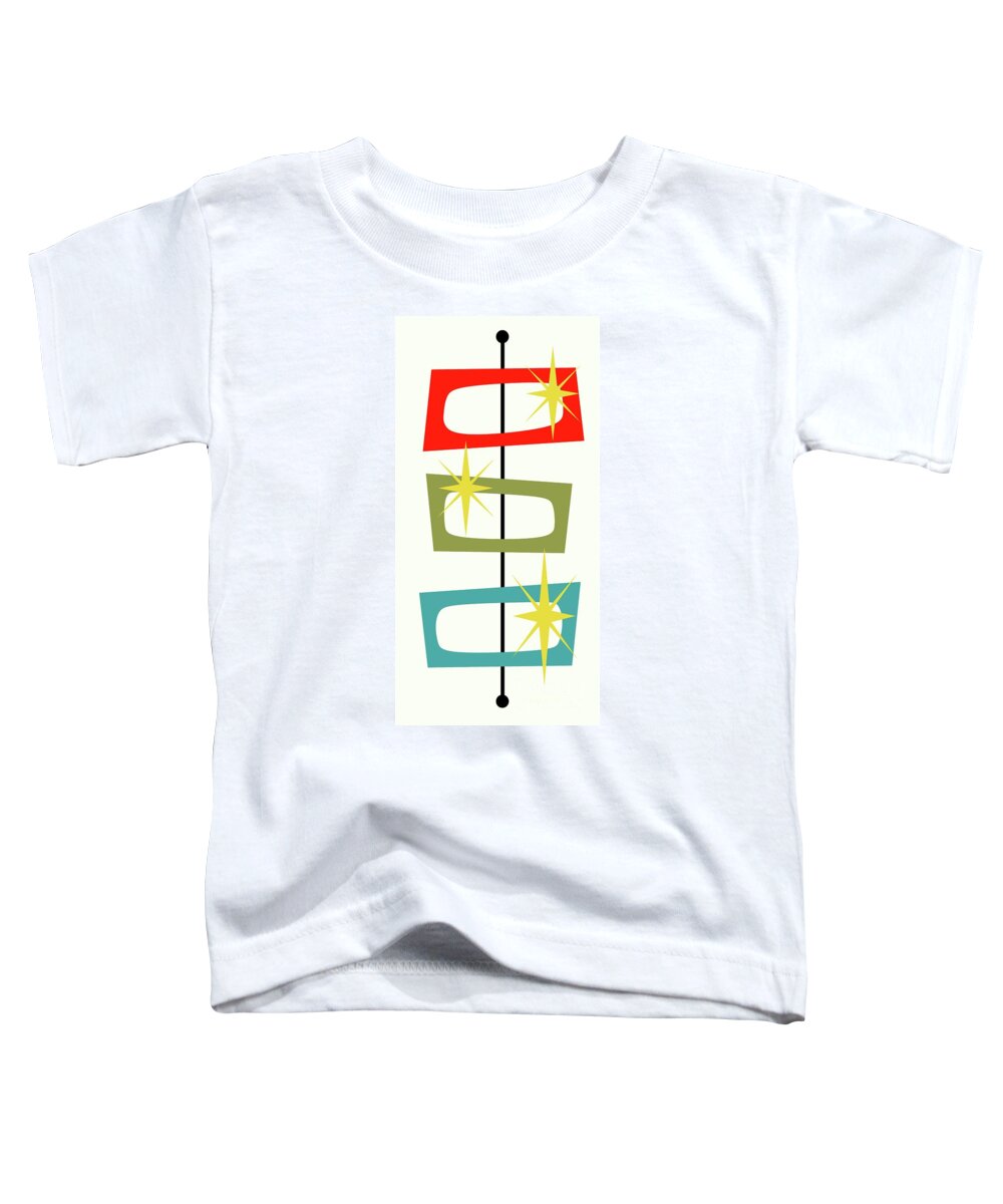 Mid Century Modern Toddler T-Shirt featuring the digital art MCM Shapes 3 by Donna Mibus