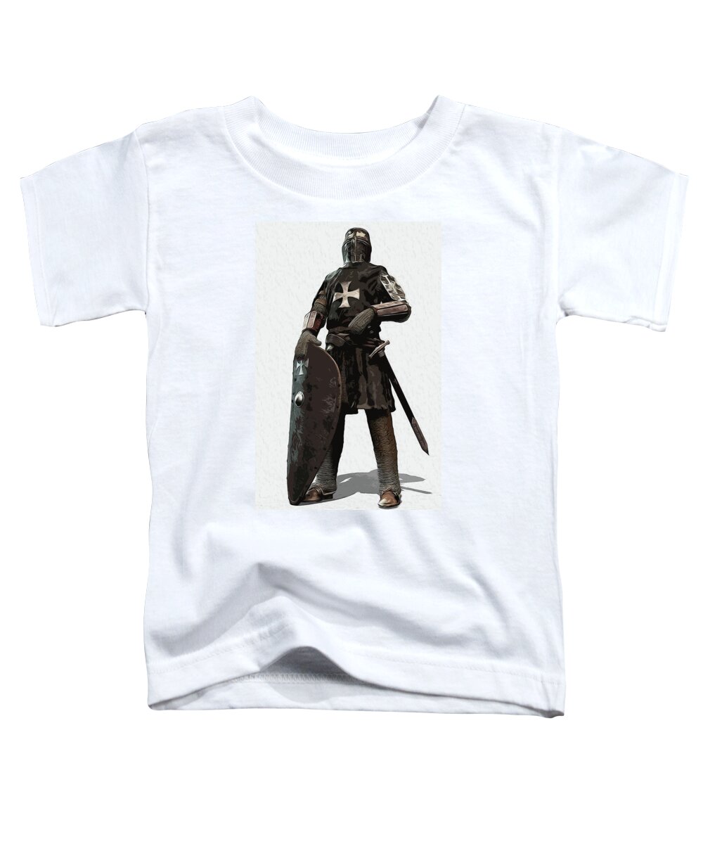 Medieval Infantry Toddler T-Shirt featuring the painting Medieval Warrior - 06 by AM FineArtPrints