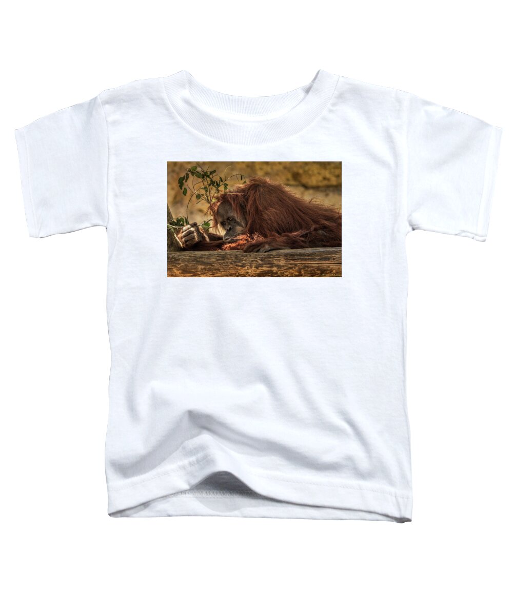 Orangutan Toddler T-Shirt featuring the photograph Melancholy by Michael McKenney