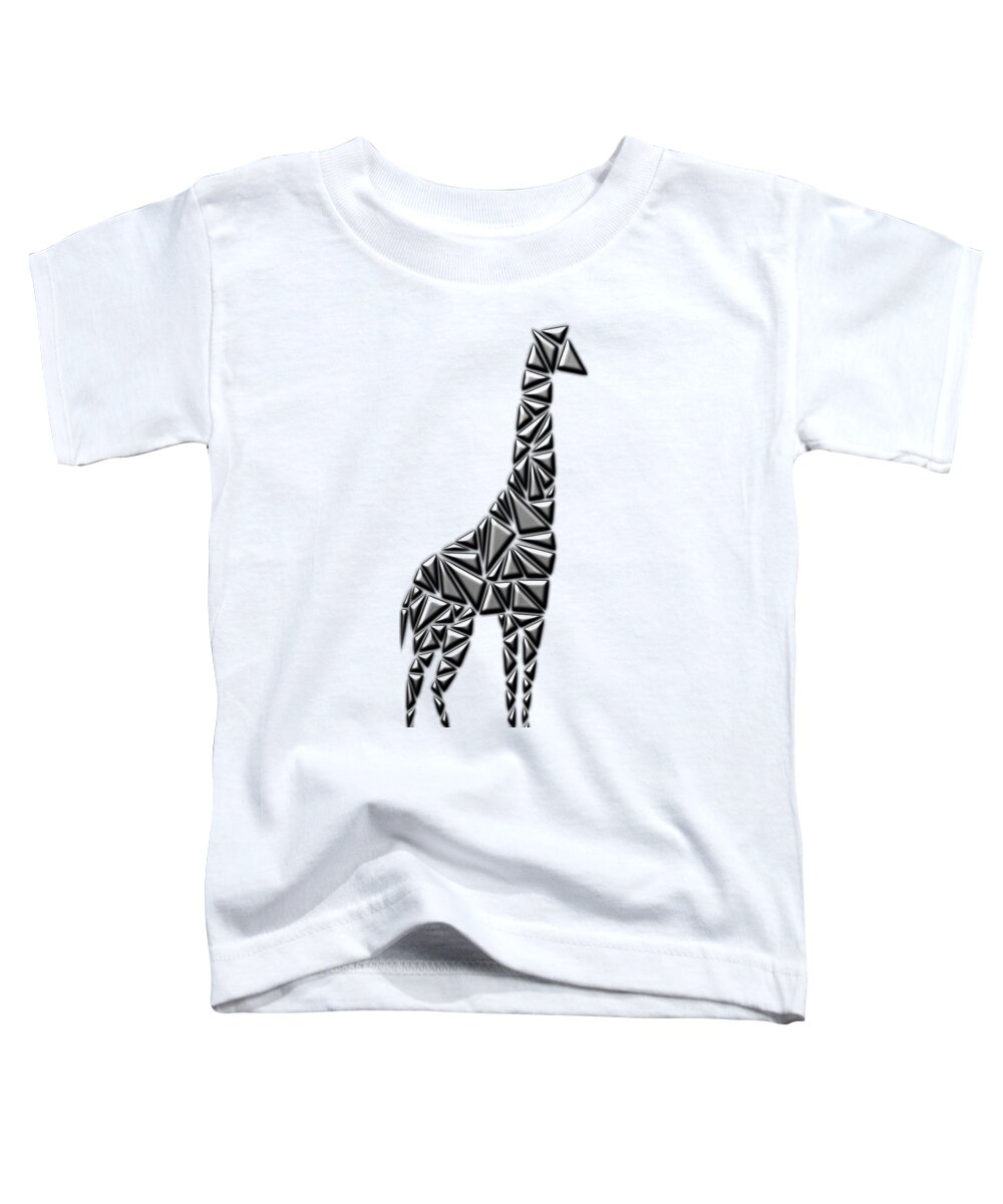 Giraffe Toddler T-Shirt featuring the digital art Metallic Giraffe by Chris Butler