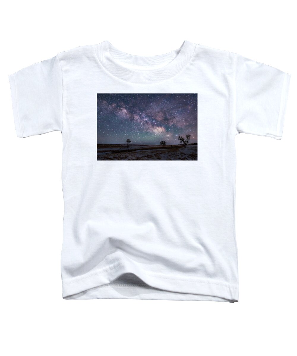 Categories Toddler T-Shirt featuring the photograph Milky Way Over the Prairie by Dawn Key