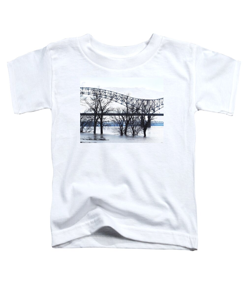 Bridge Toddler T-Shirt featuring the photograph Mississippi River at Memphis January High Water by Lizi Beard-Ward