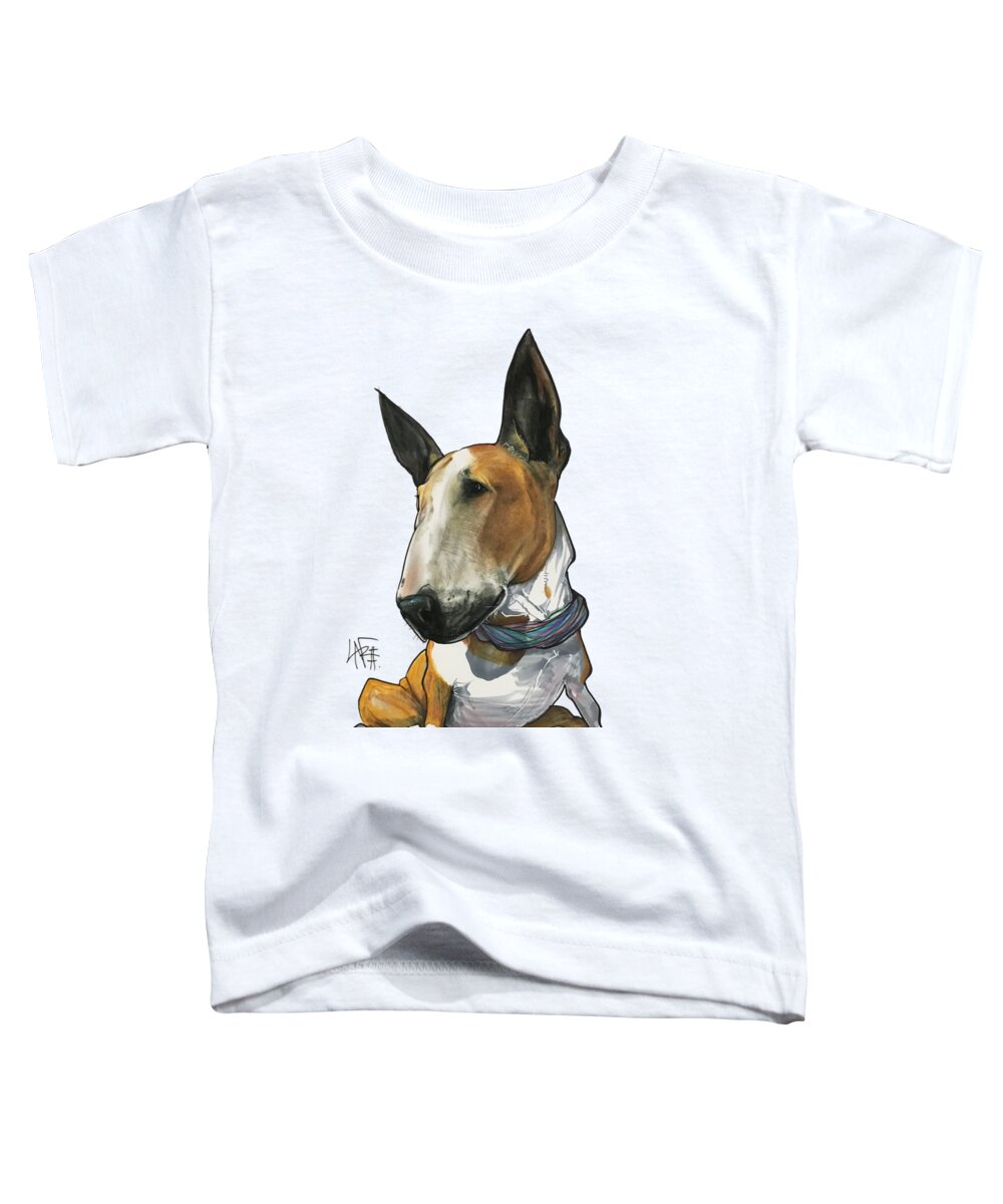 Pet Portrait Toddler T-Shirt featuring the drawing Missy Minuto 3190 by John LaFree