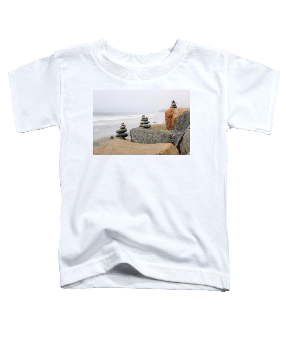 Zen Rocks Toddler T-Shirt featuring the photograph Misty Morning by Alison Frank
