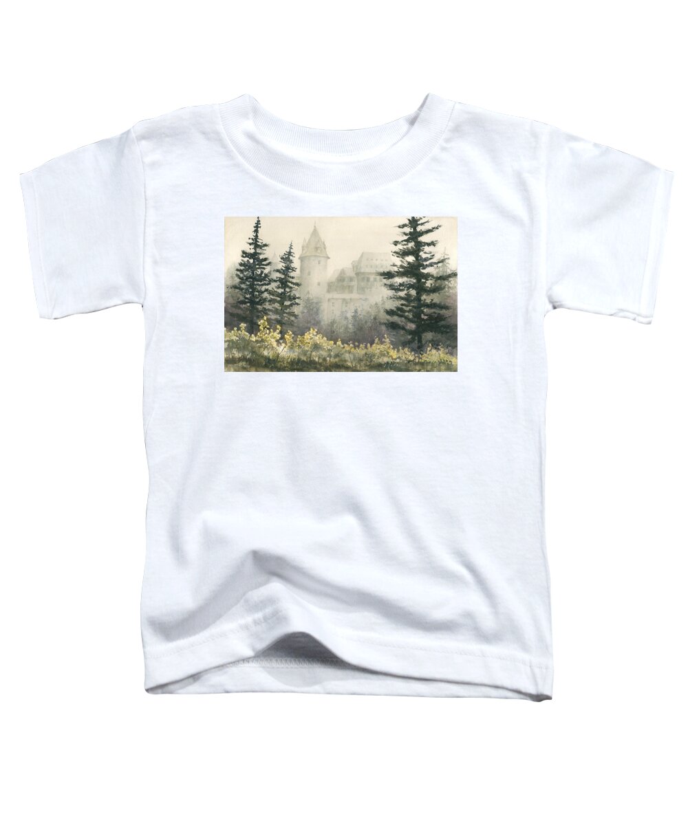 Castle Toddler T-Shirt featuring the painting Misty Morning by Sam Sidders