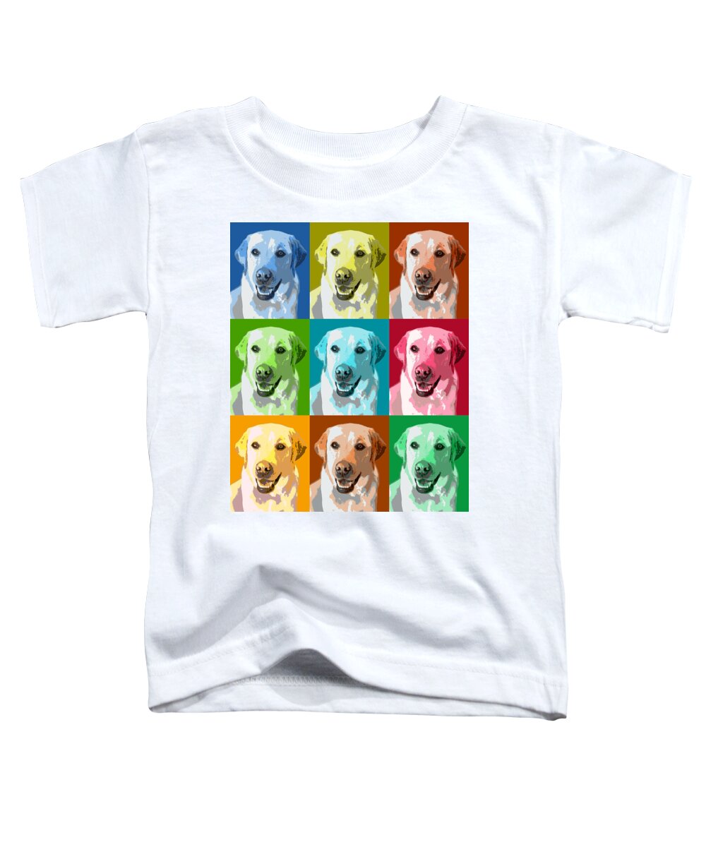 Americana Toddler T-Shirt featuring the photograph Golden Labrador Warhol by Marilyn Hunt