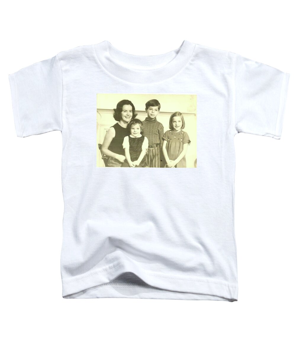 Toddler T-Shirt featuring the digital art Mom, Sisters and I - ca 1971 by David Bridburg