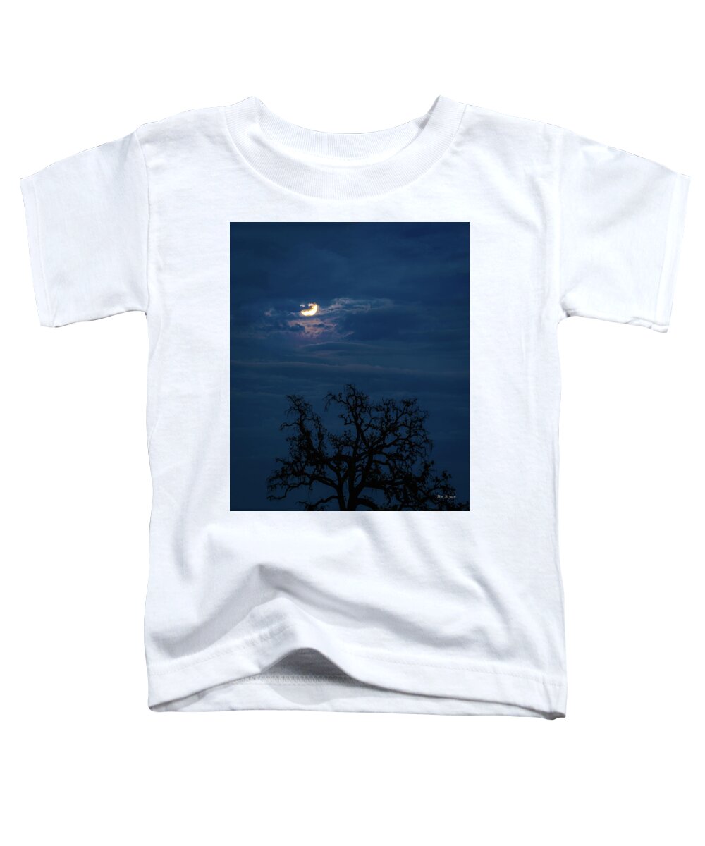 Dramatic Toddler T-Shirt featuring the photograph Moonlight through a Blue Evening Sky by Tim Bryan