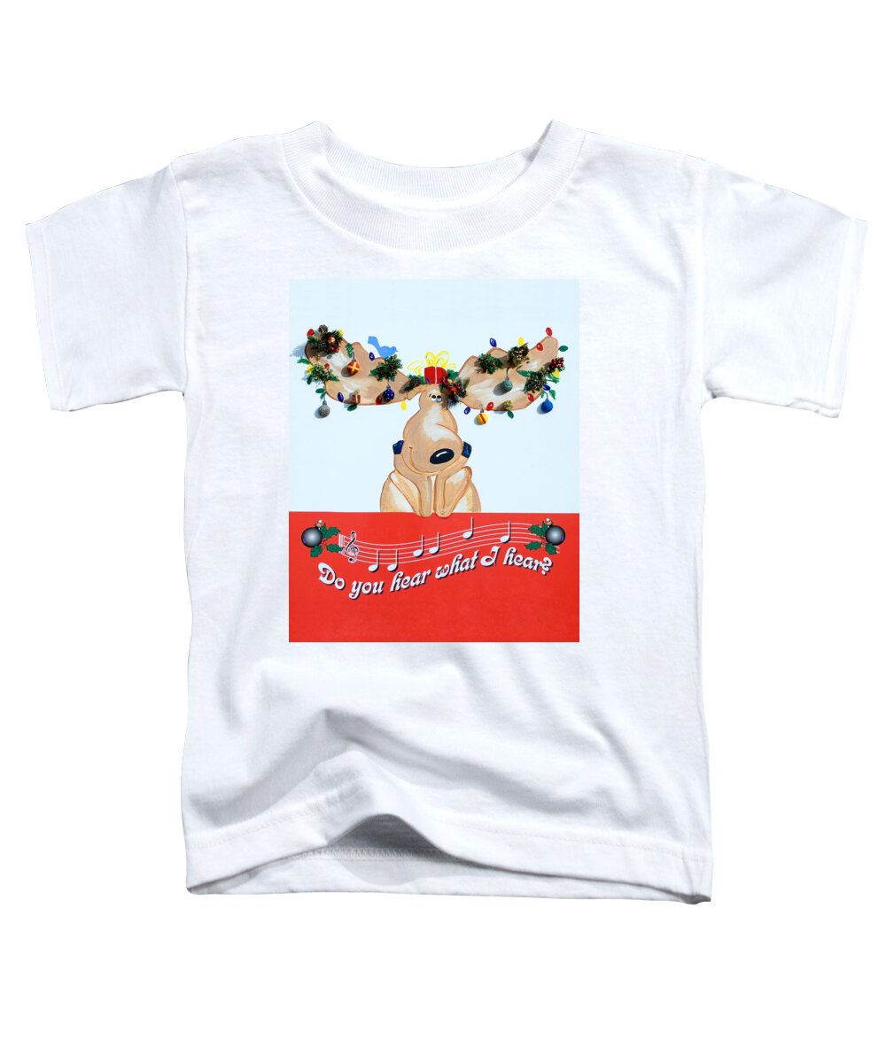 Moose Toddler T-Shirt featuring the photograph Moose Christmas Greeting by Sally Weigand