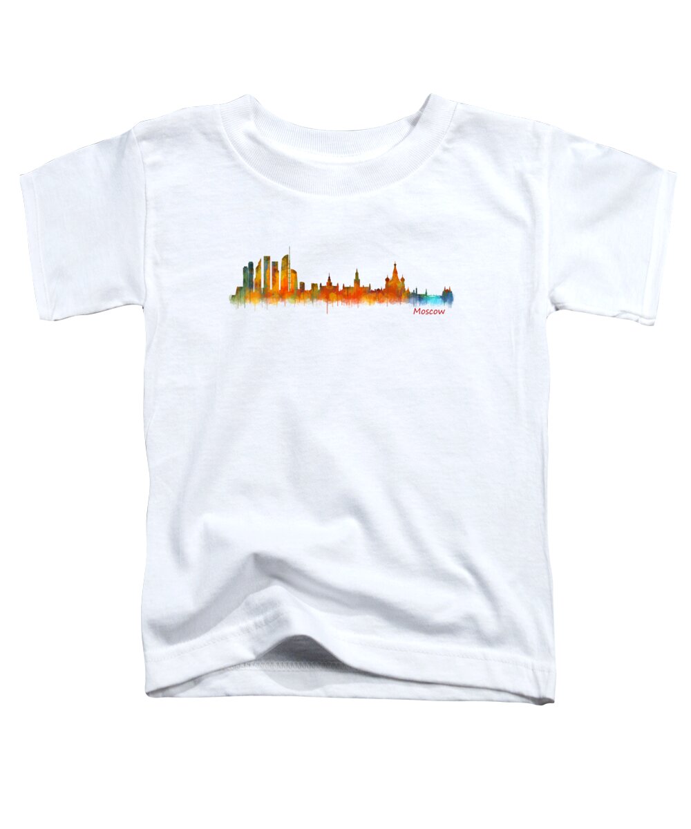 Moscow Skyline Toddler T-Shirt featuring the painting Moscow City Skyline Hq v2 by HQ Photo
