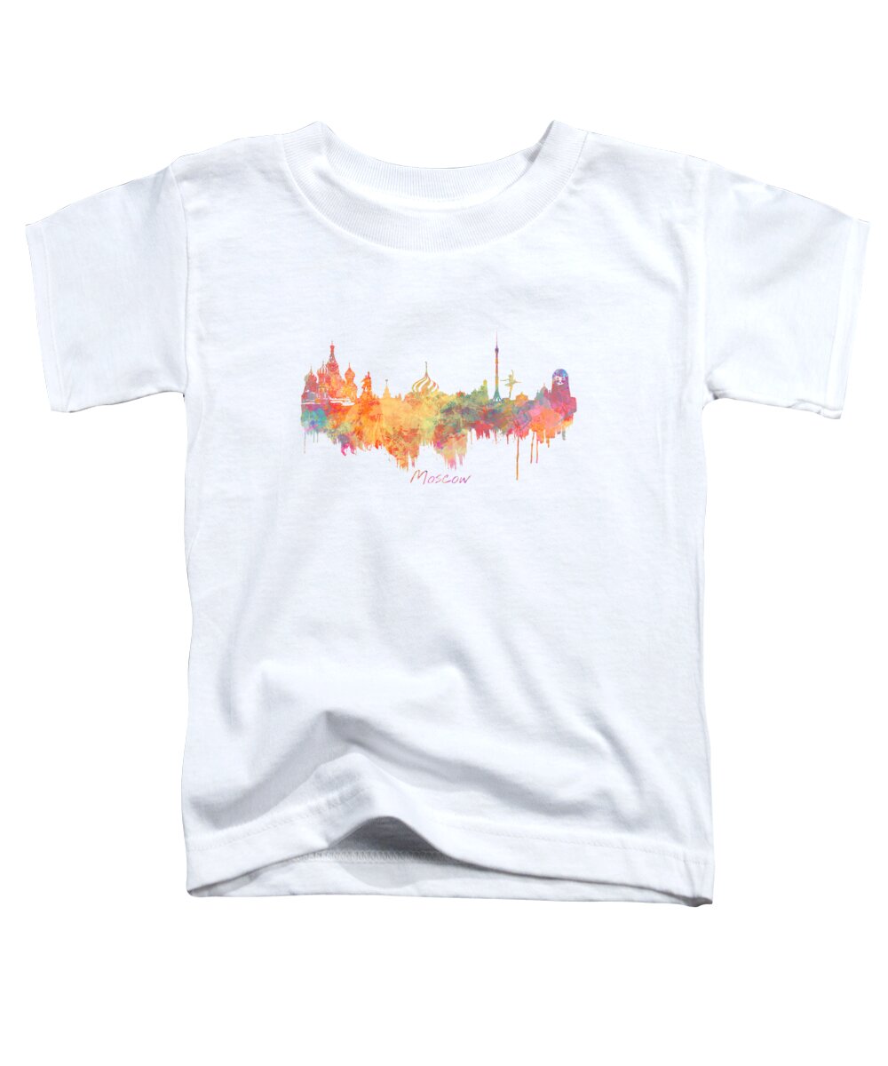 Moscow Skyline Toddler T-Shirt featuring the digital art Moscow Russia skyline city by Justyna Jaszke JBJart