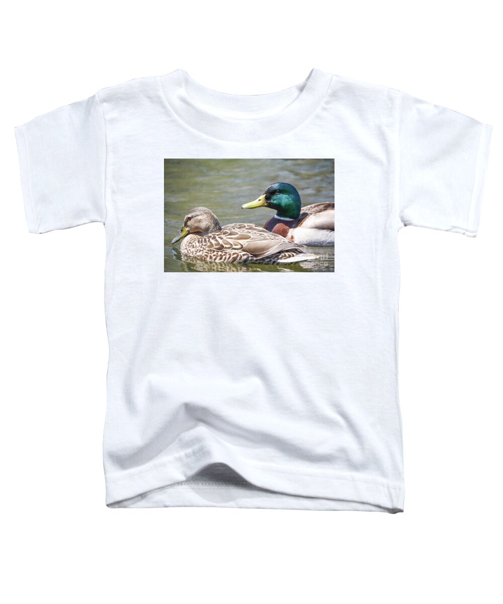 Mallard Toddler T-Shirt featuring the photograph Mr and Mrs Mallard by Lisa Kilby