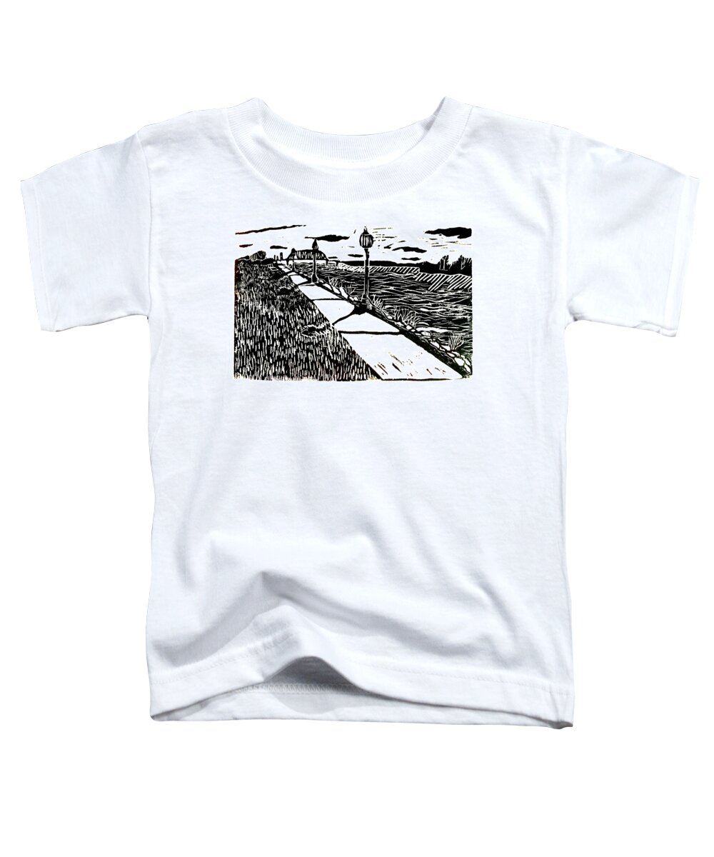 River Toddler T-Shirt featuring the digital art Muscatine Riverfront by Jame Hayes