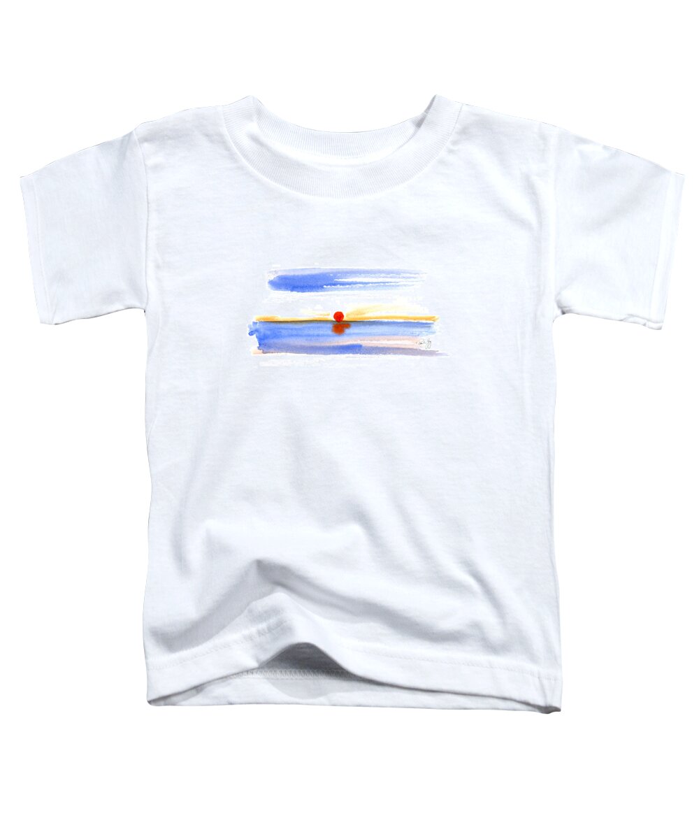 Sunrise Toddler T-Shirt featuring the painting Narragansett Sunrise by Paul Gaj