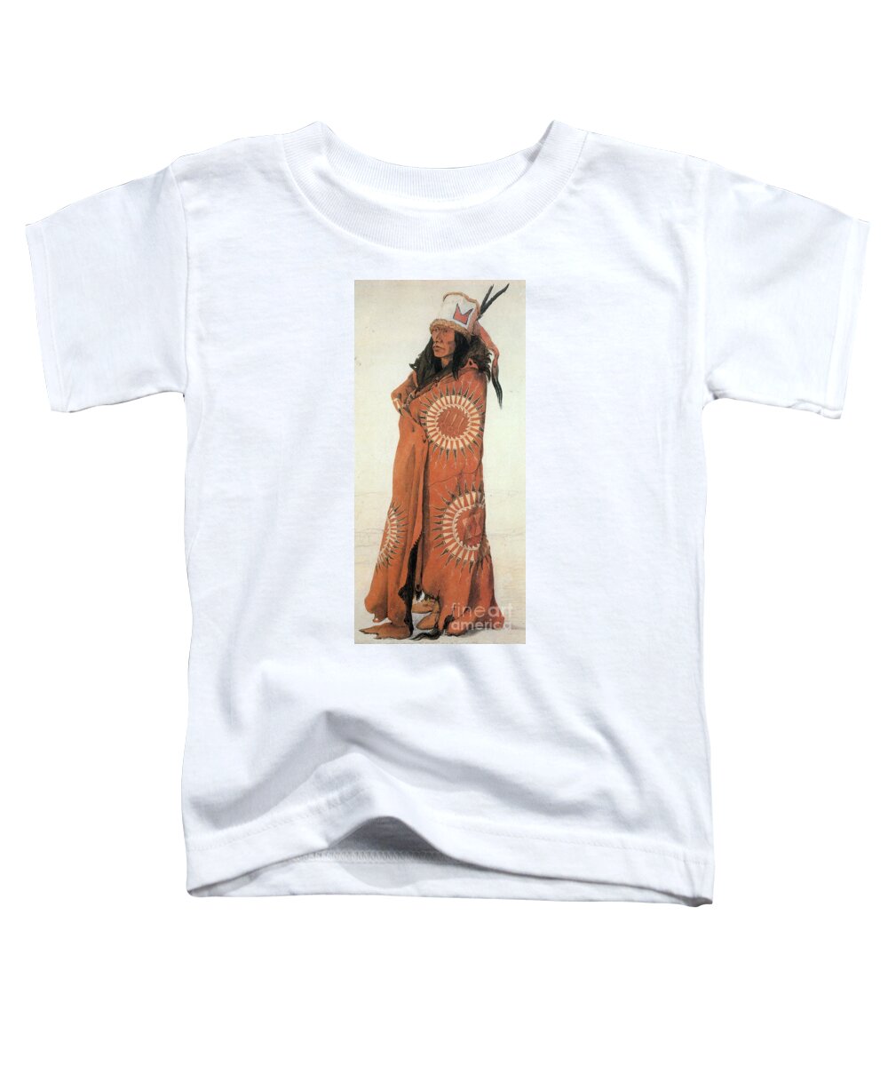 Historic Toddler T-Shirt featuring the photograph Native American Man In Painted Robe by Photo Researchers