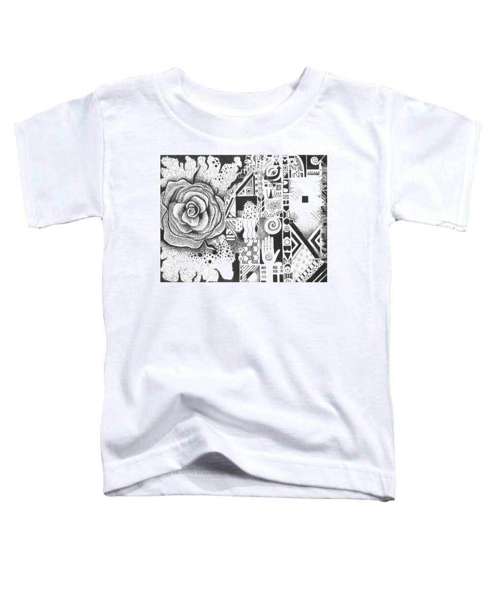Abstract Toddler T-Shirt featuring the drawing Nature Rules aka That Which Remains by Helena Tiainen