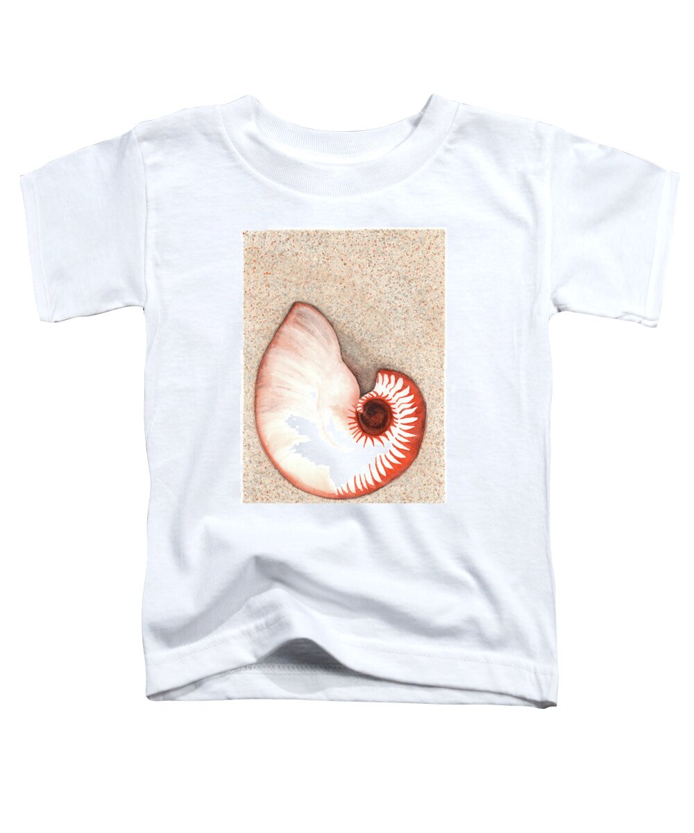Nautilus Toddler T-Shirt featuring the painting Nautilus Shell by Hilda Wagner