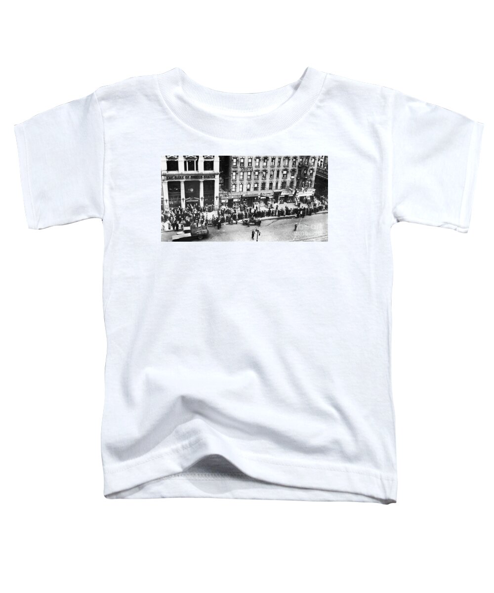 1930 Toddler T-Shirt featuring the photograph New York - Bank Run, 1930 by Granger