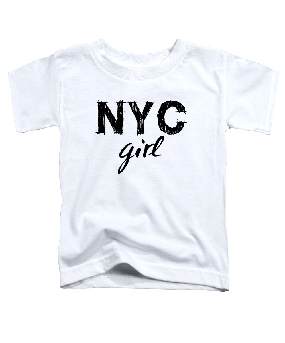 New York City Toddler T-Shirt featuring the digital art New York City Girl by Wall Art Prints