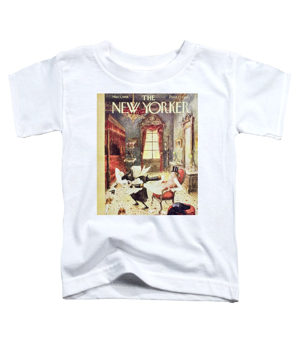 Maid Toddler T-Shirt featuring the painting New Yorker March 1 1958 by Mary Petty