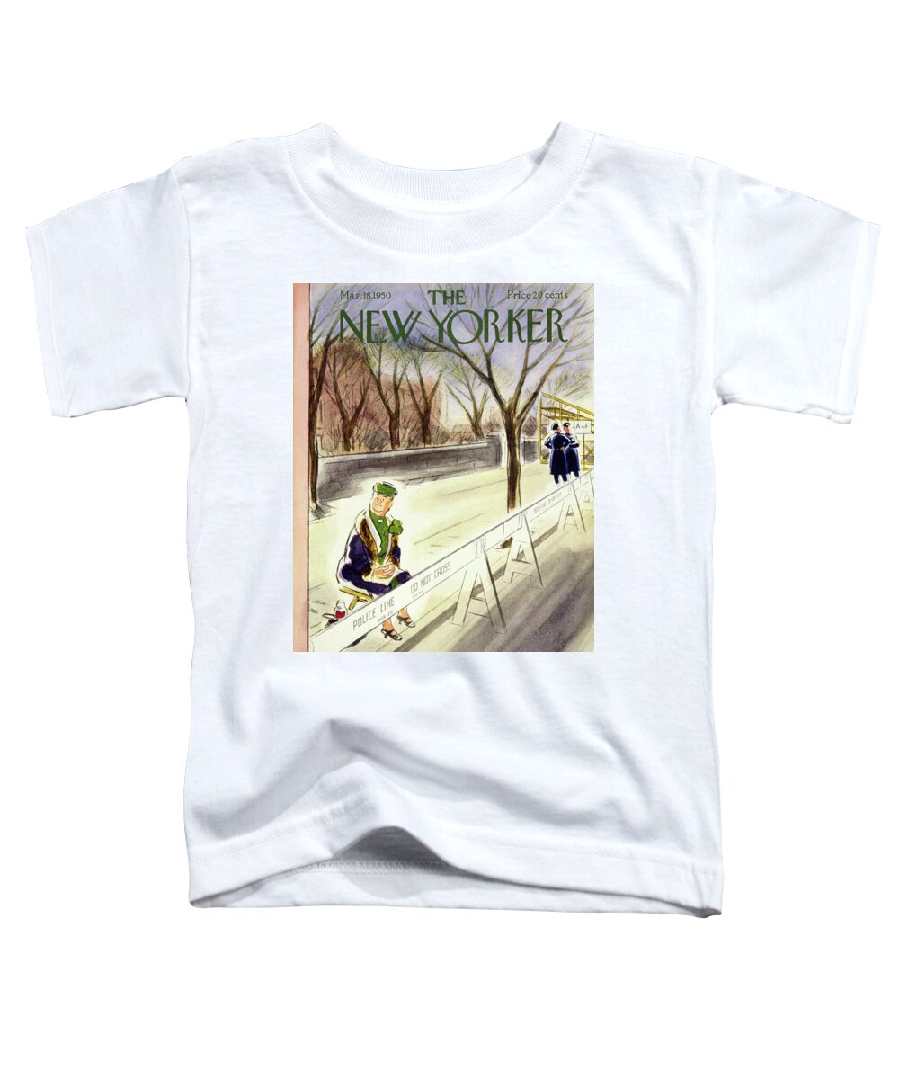 Woman Toddler T-Shirt featuring the painting New Yorker March 18 1950 by Leonard Dove