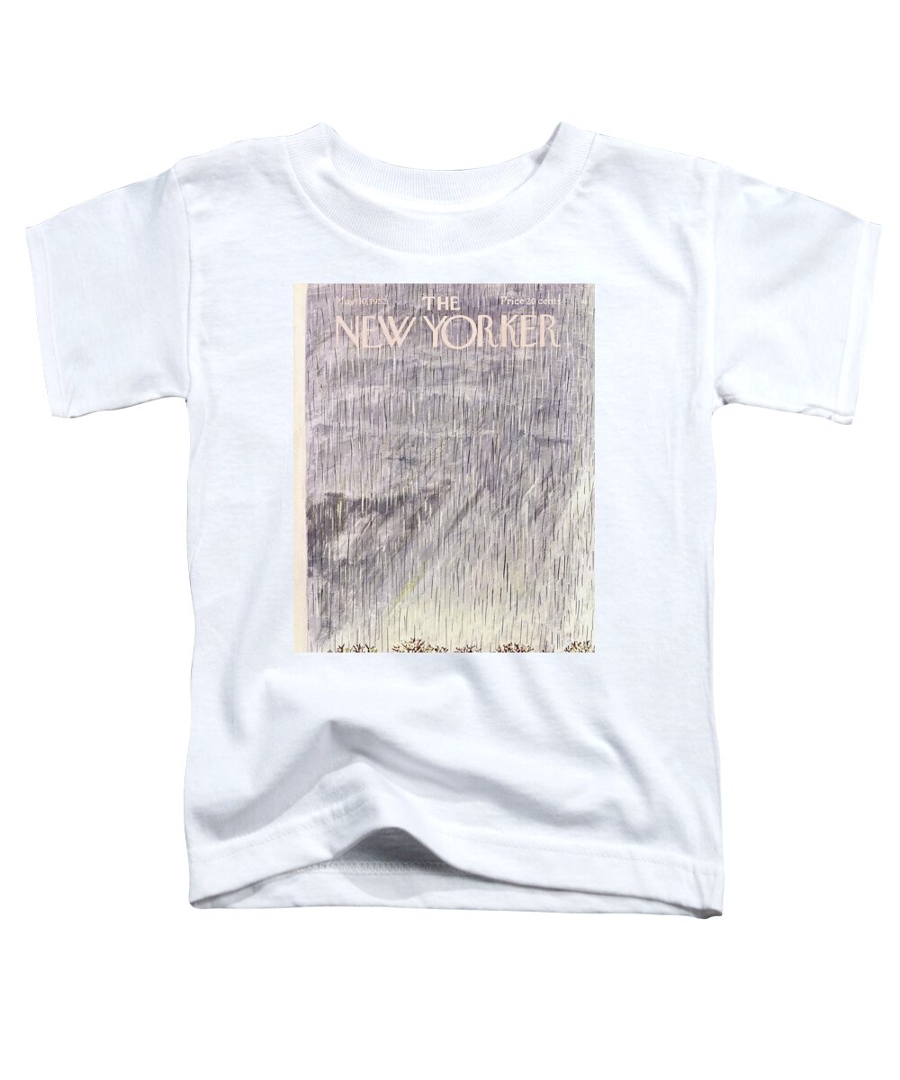Rain Toddler T-Shirt featuring the painting New Yorker May 10 1952 by Abe Birnbaum