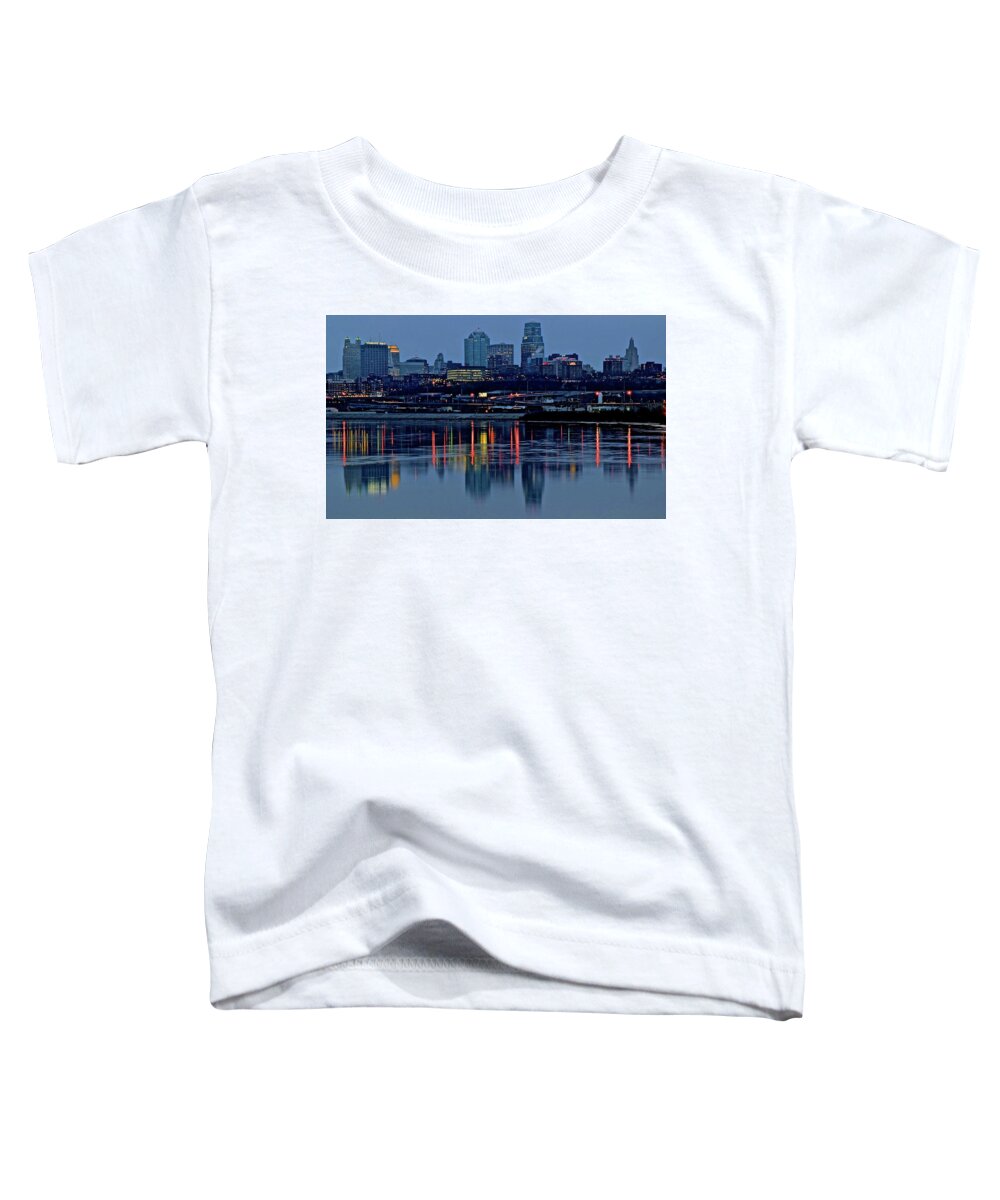 Kansas Toddler T-Shirt featuring the photograph Night Falls at Kaw Point by Frozen in Time Fine Art Photography