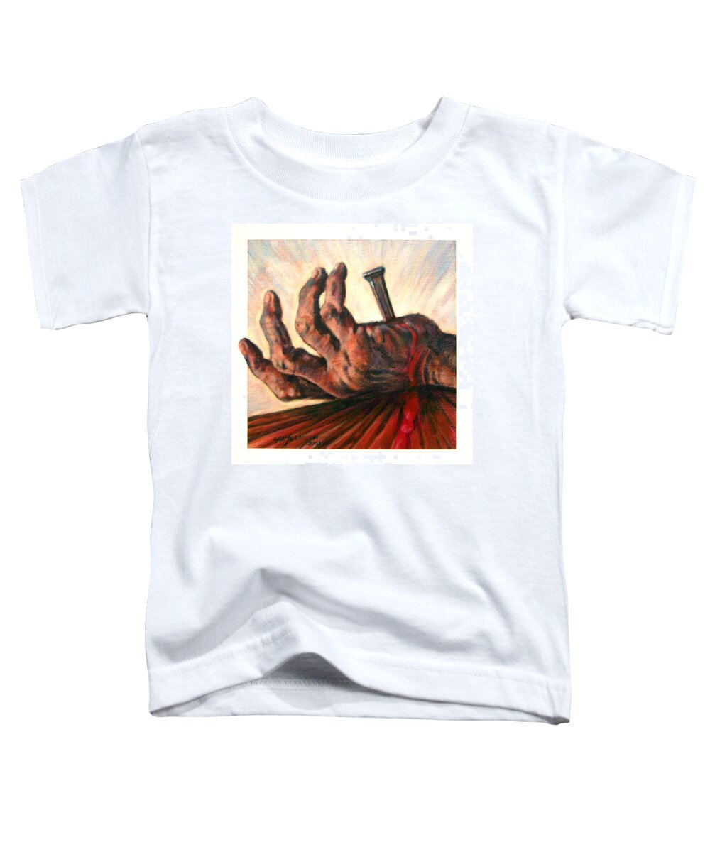 Christ Toddler T-Shirt featuring the painting No Greater Love by John Lautermilch