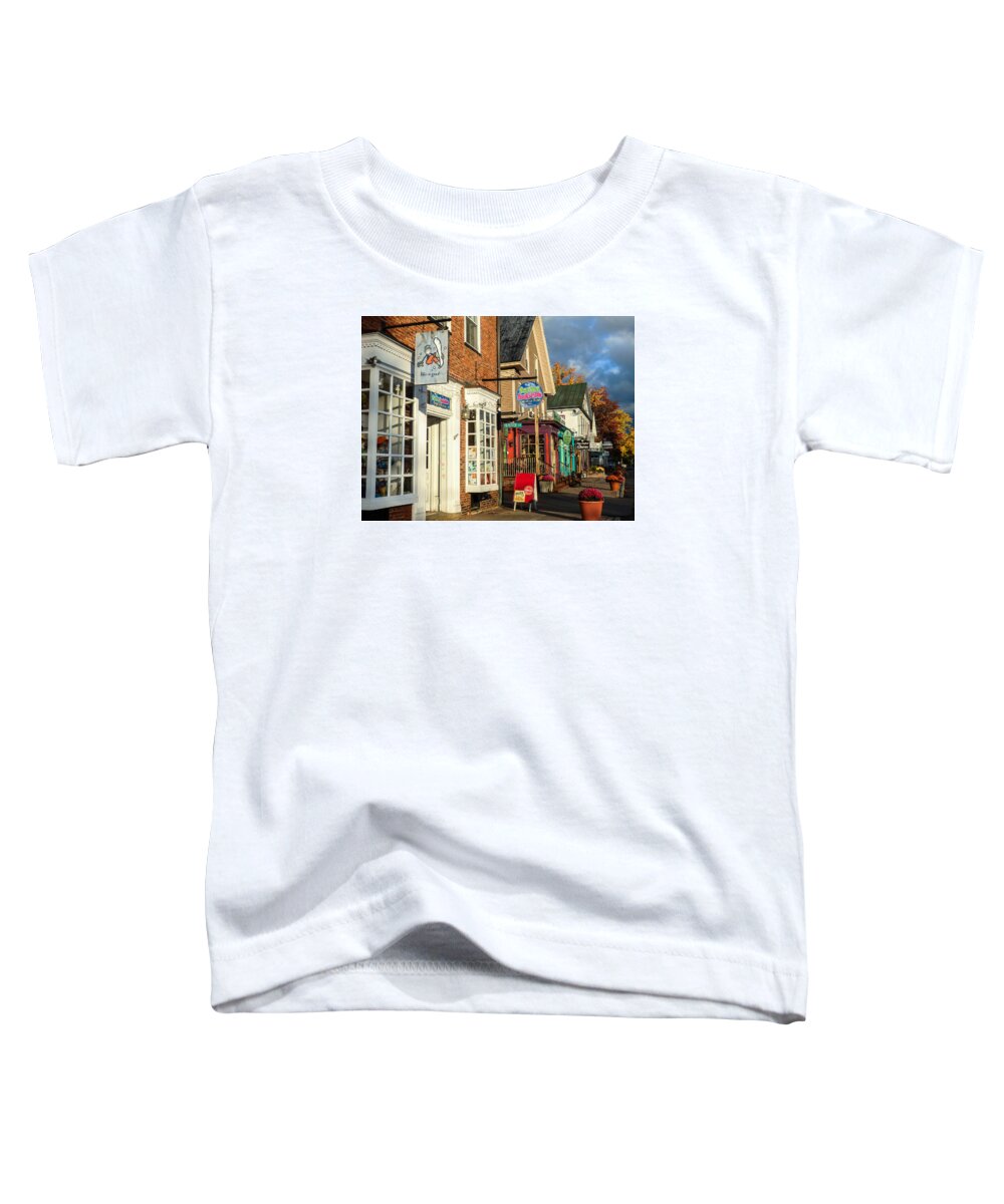 Main Street Toddler T-Shirt featuring the photograph North Conway Village 2 by Nancy De Flon