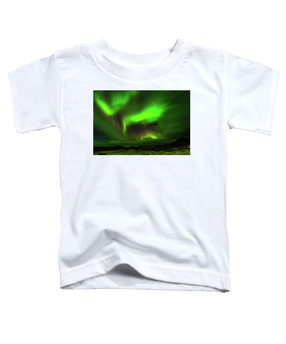 Northern Lights Toddler T-Shirt featuring the photograph Northern Lights by Chris McKenna