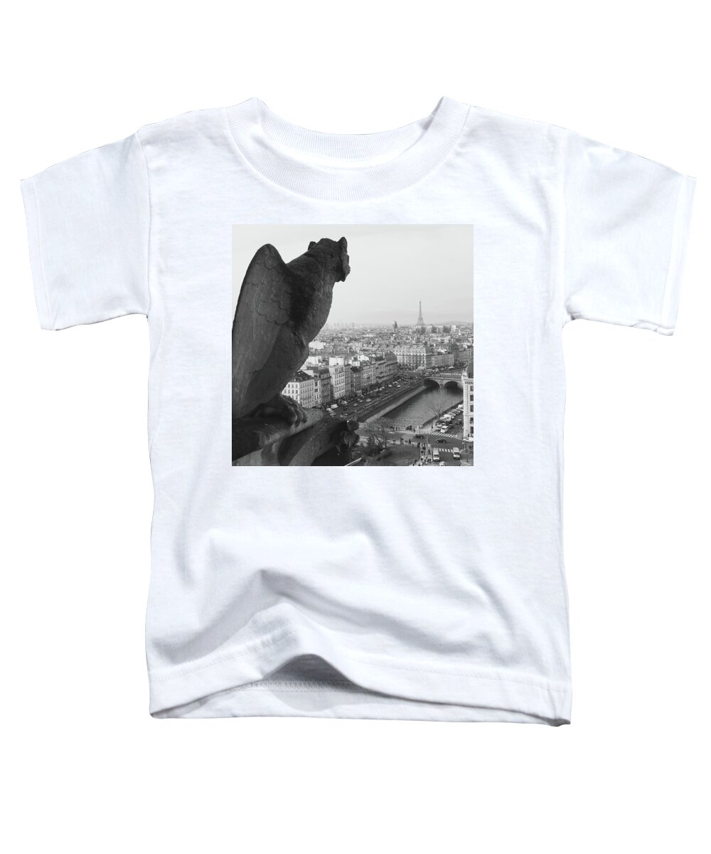 Gargoyle Toddler T-Shirt featuring the photograph Notre Dame Gargoyle by Victoria Lakes