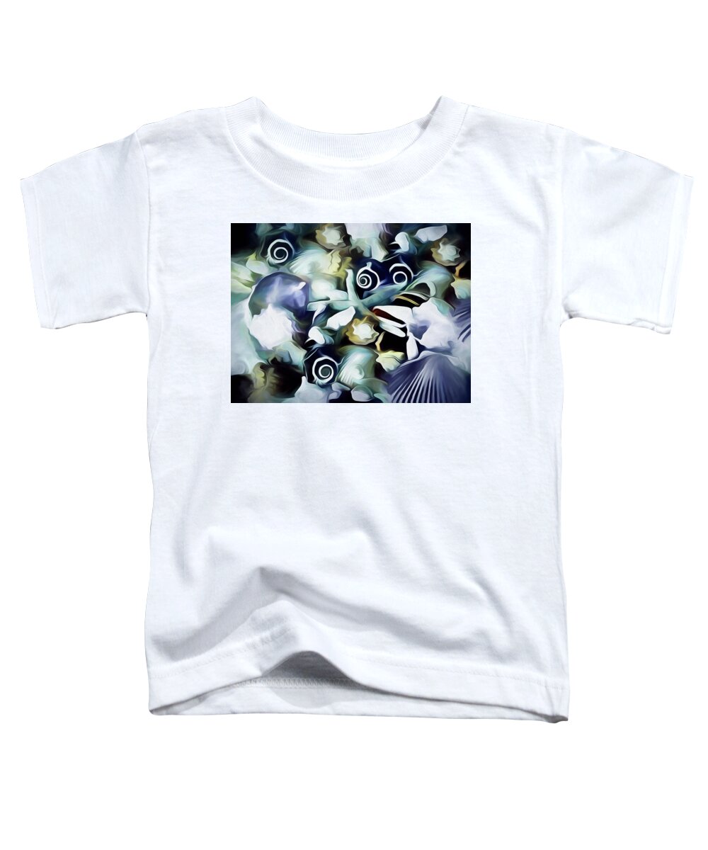 Abstract Toddler T-Shirt featuring the mixed media Ocean Gems 21 by Lynda Lehmann