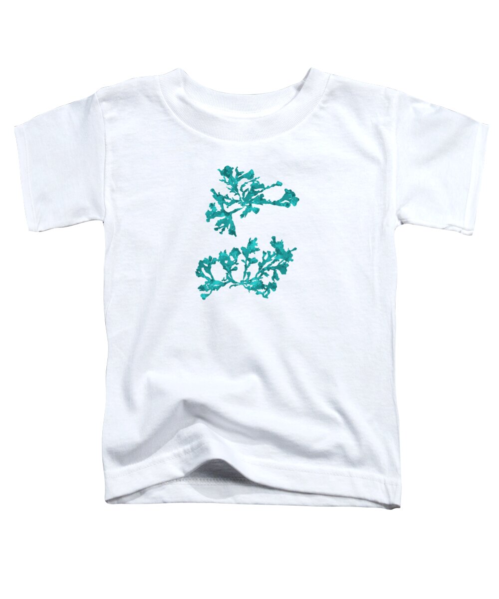 Seaweed Toddler T-Shirt featuring the mixed media Ocean Seaweed Plant Art Phyllophora Rubens by Christina Rollo