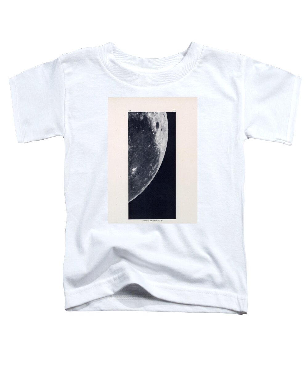 Celestial Chart Toddler T-Shirt featuring the drawing Oceanus Procellarum - Ocean of Storms - Surface of the moon - Lunar Surface - Celestial Chart by Studio Grafiikka