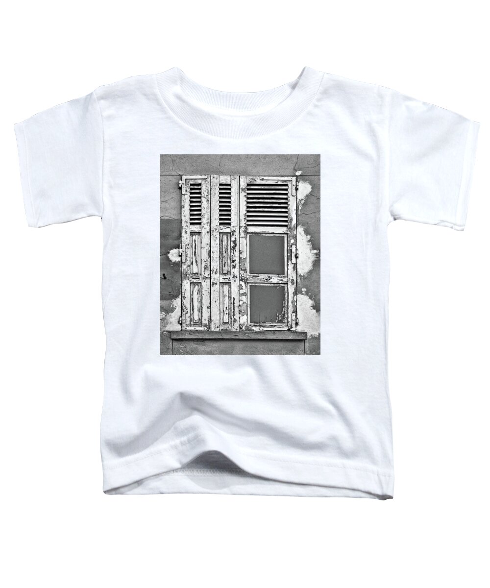Odd Pair Toddler T-Shirt featuring the photograph Odd Pair - Shutters by Nikolyn McDonald