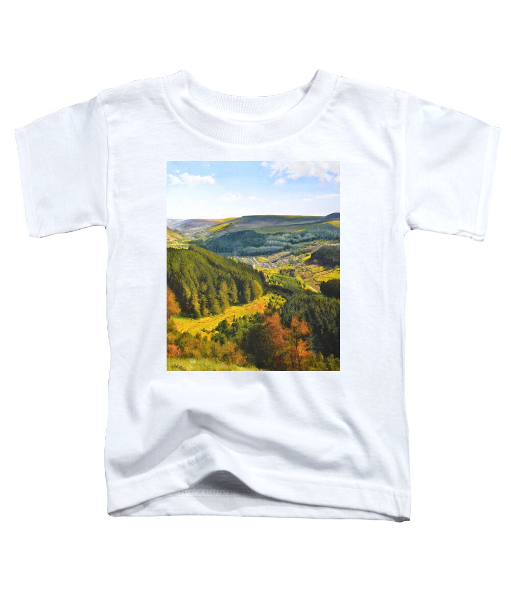 Ogmore Toddler T-Shirt featuring the painting Ogmore Valley by Harry Robertson