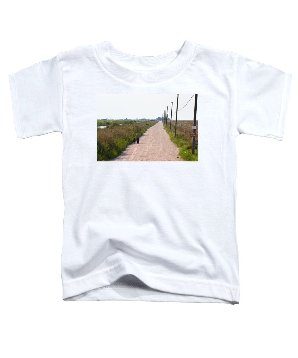Old Man Toddler T-Shirt featuring the photograph Old Man on Country Road by Ed Gleichman