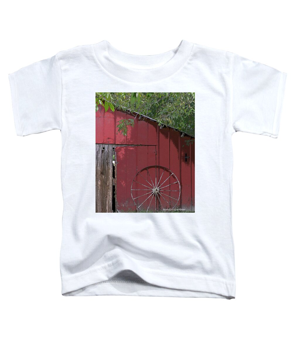 Barn Toddler T-Shirt featuring the photograph Old Red Barn by Matalyn Gardner