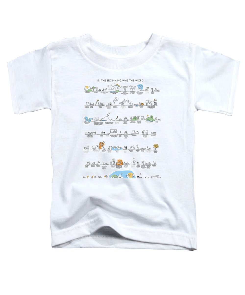 Old Testament Toddler T-Shirt featuring the drawing Old Testament Timeline Color by Laura Wilson