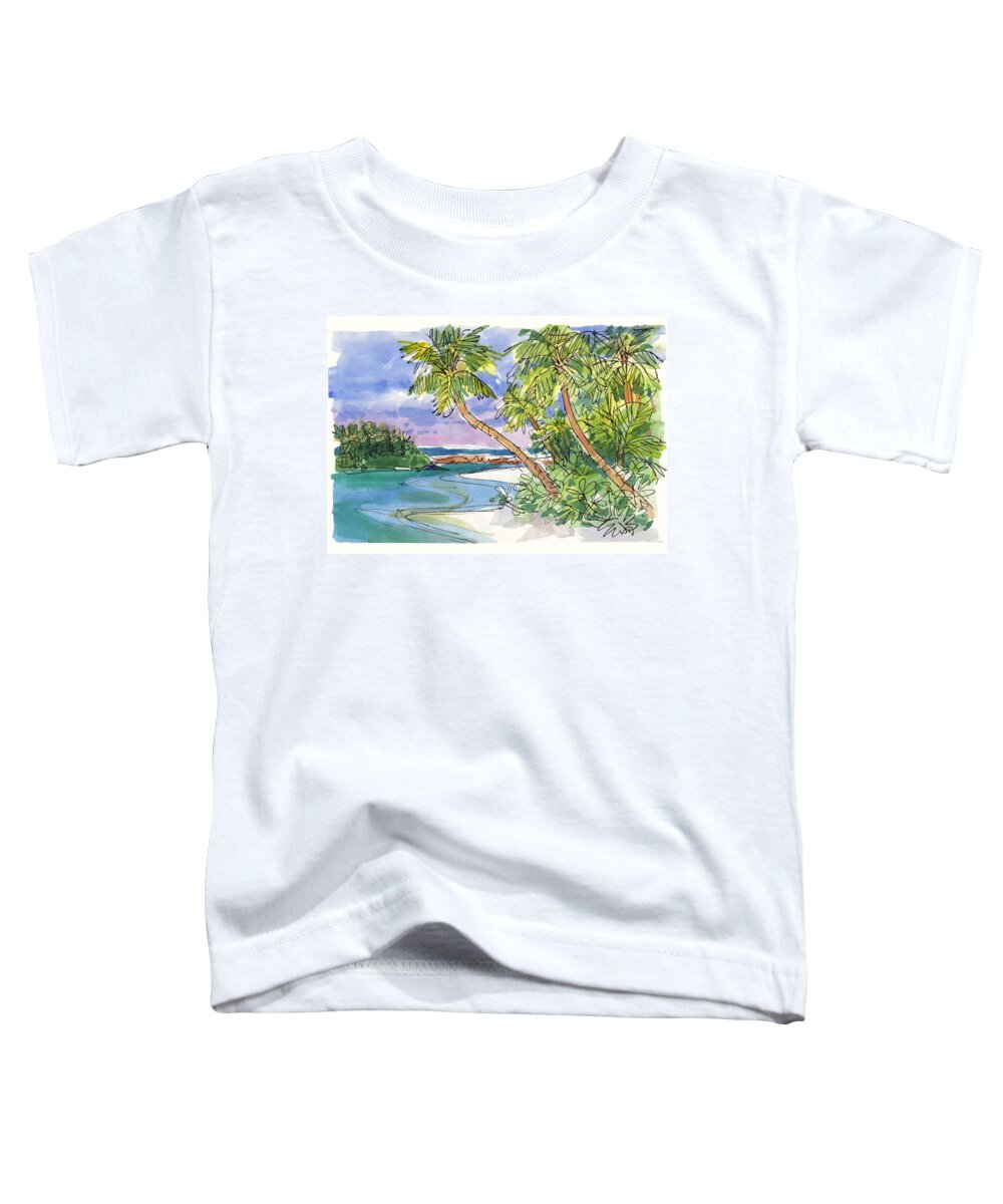Cook Islands Toddler T-Shirt featuring the painting One-Foot-Island, Aitutaki by Judith Kunzle