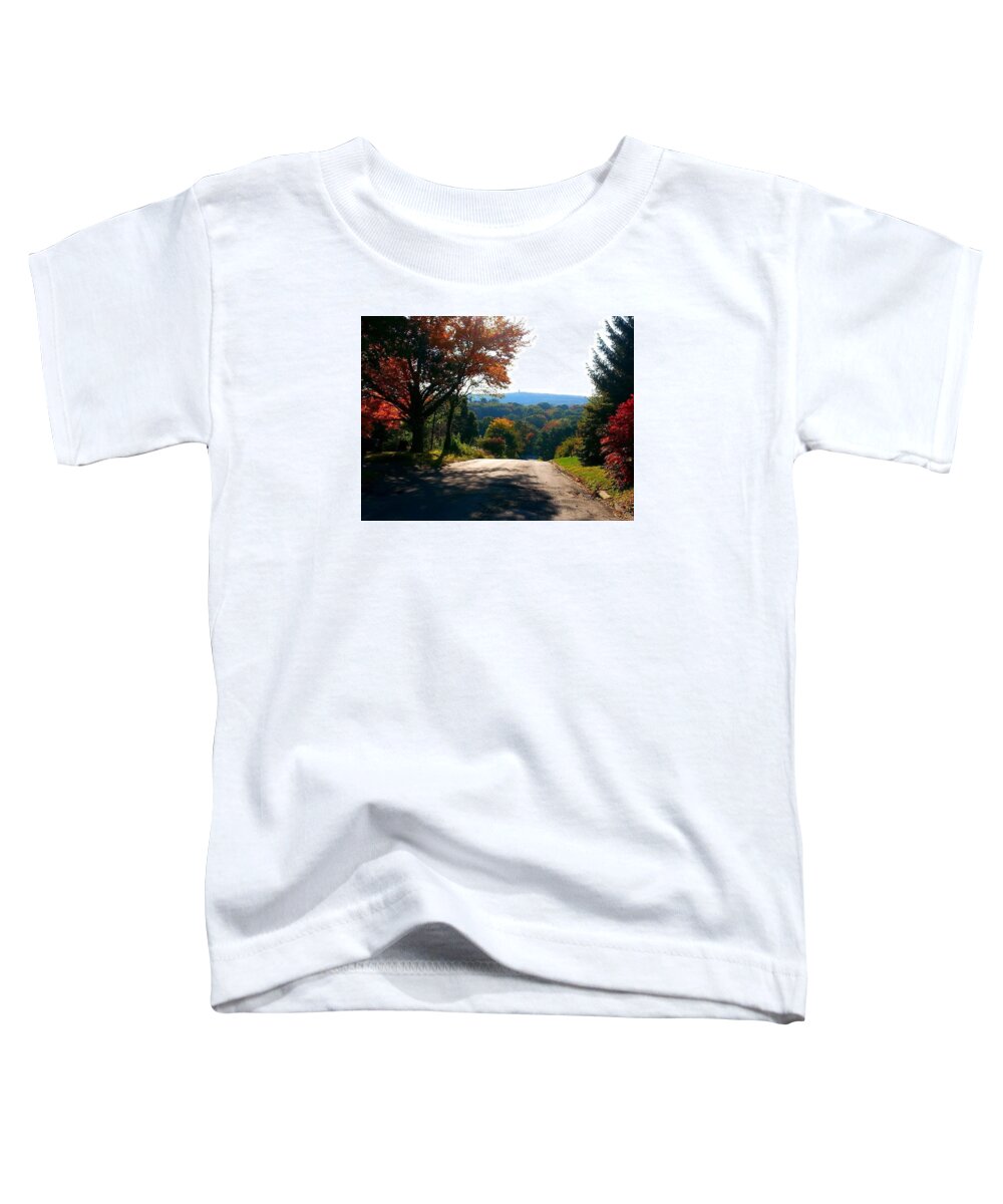 Autumn Toddler T-Shirt featuring the photograph One Mountaintop to Another by Dani McEvoy