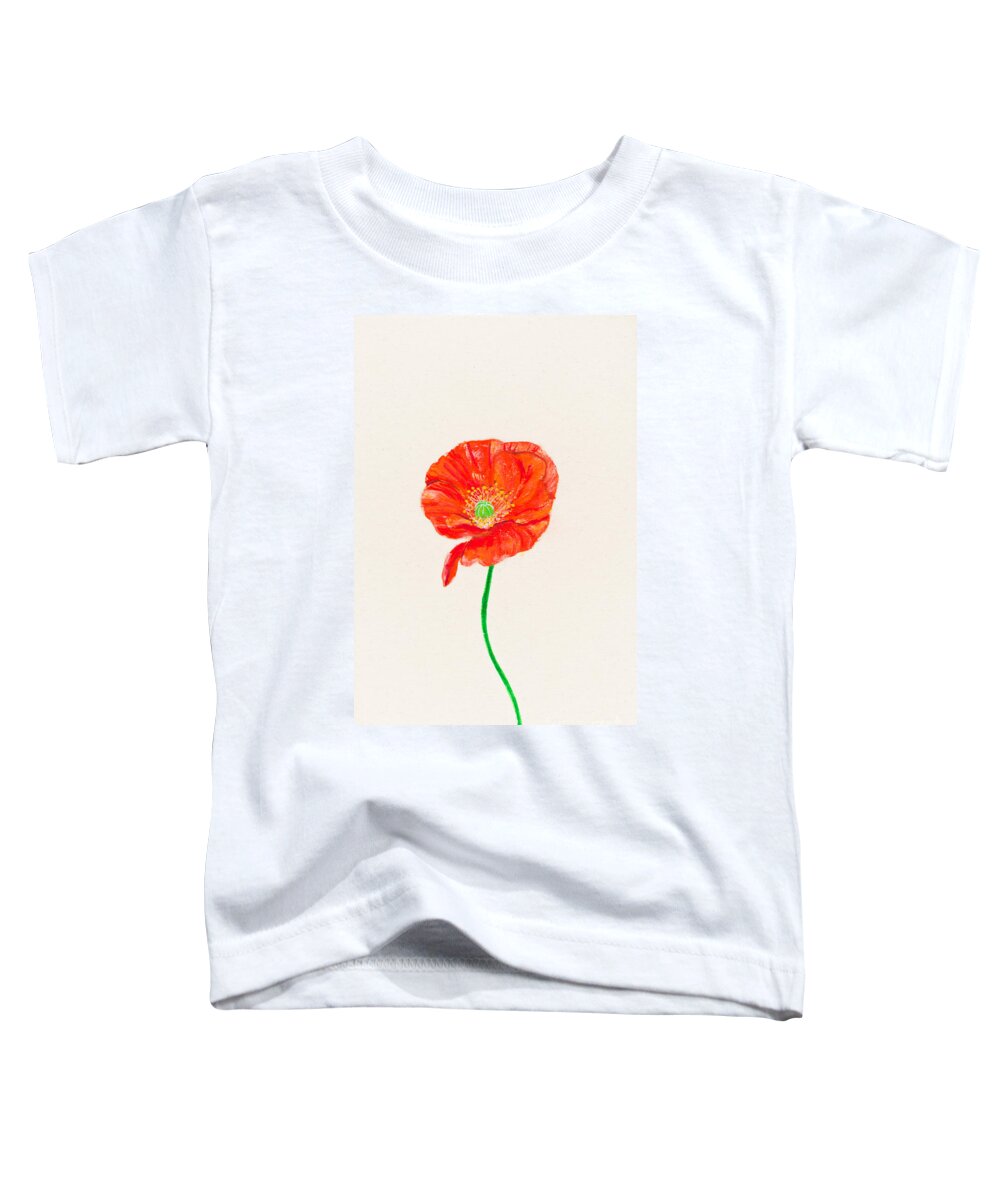 Poppy Toddler T-Shirt featuring the painting Orange poppy by Stefanie Forck