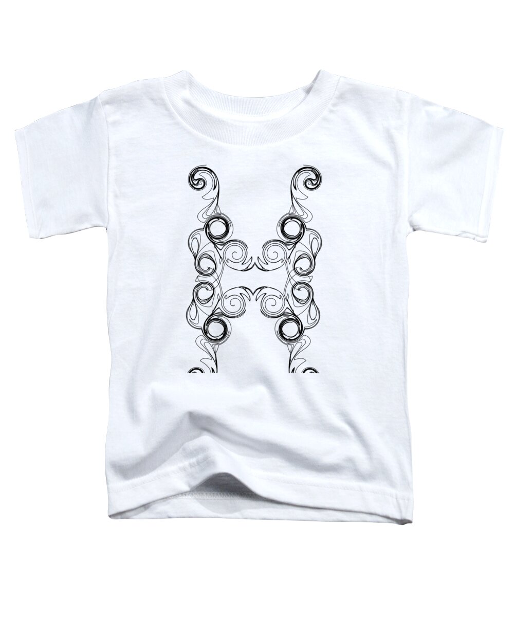Ornate Curly Color Your Background Toddler T-Shirt featuring the digital art Ornate Curly Color Your Background by Georgiana Romanovna