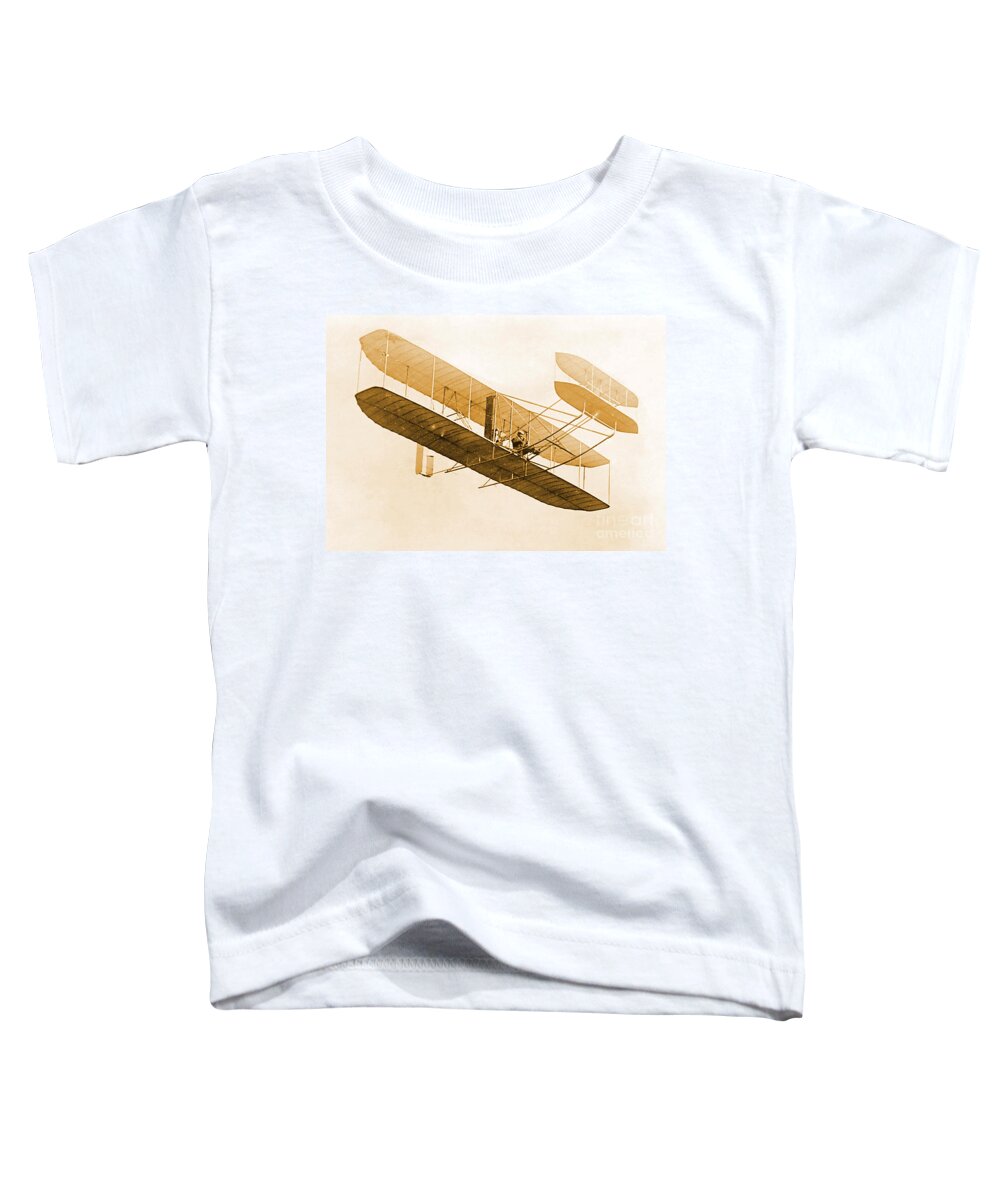 Historical Toddler T-Shirt featuring the photograph Orville Wright In Wright Flyer 1908 by Science Source