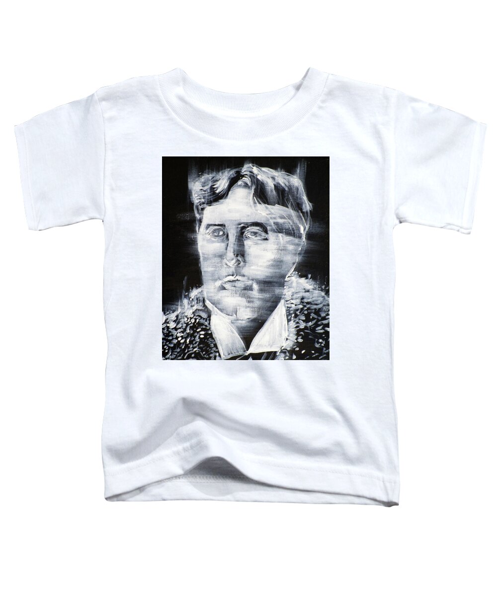 Oscar Wilde Toddler T-Shirt featuring the painting OSCAR WILDE - acrylic portrait.3 by Fabrizio Cassetta