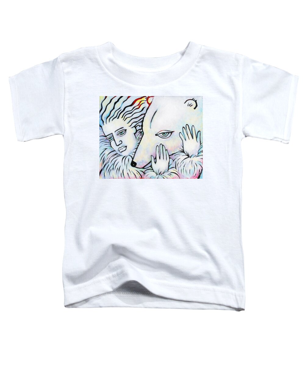 Polar Bear Toddler T-Shirt featuring the painting Pals by Angela Treat Lyon