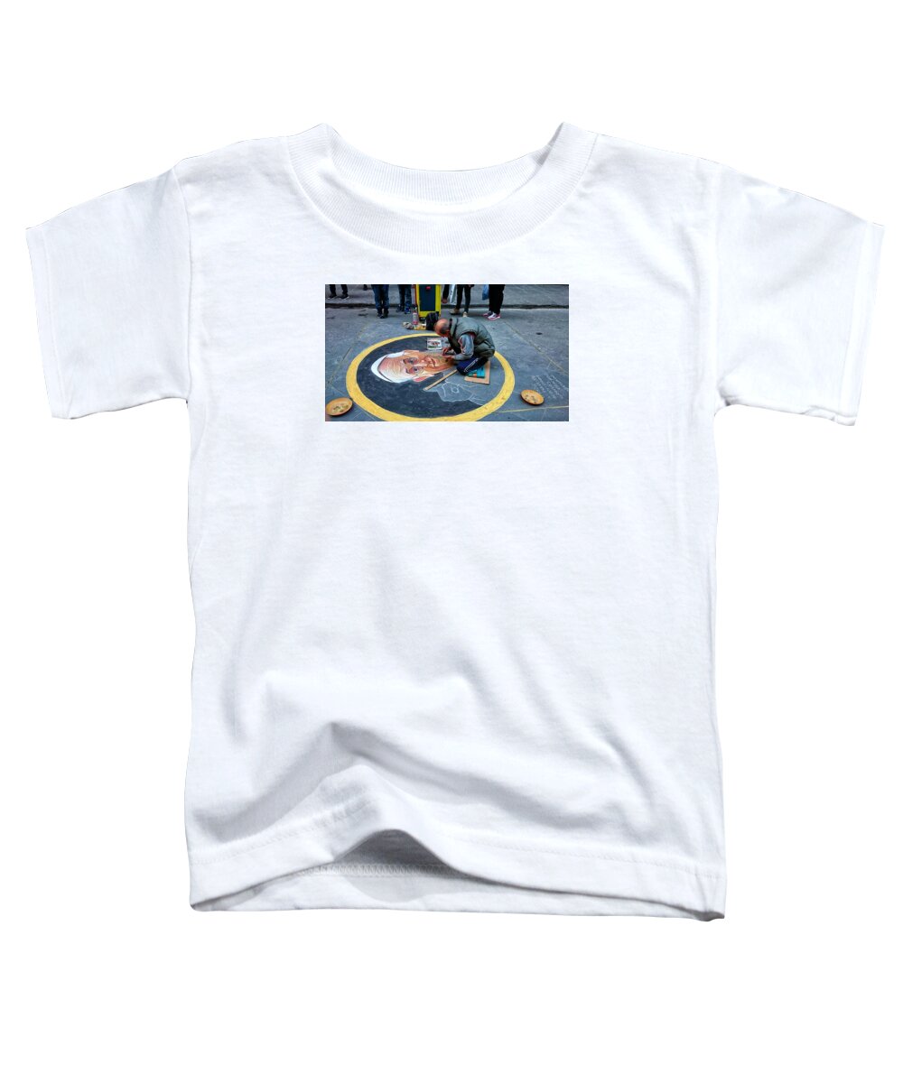 Papa Toddler T-Shirt featuring the photograph Papa Francesco's Street Portrait by Weir Here And There