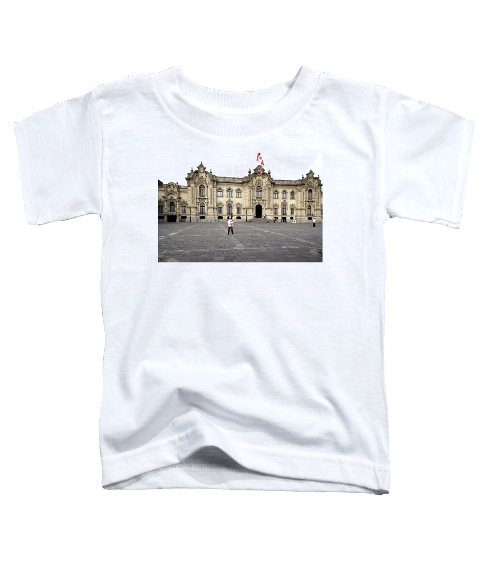 Architecture Toddler T-Shirt featuring the digital art Parliament Building in Lima by Carol Ailles